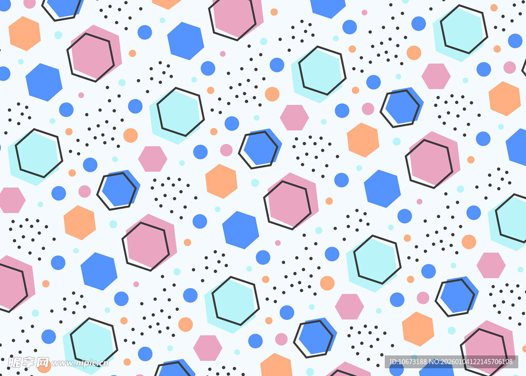 多彩圆点几何图案背景