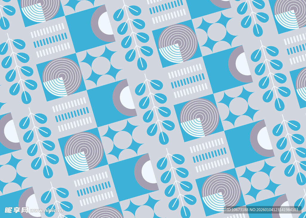 蓝白几何图案装饰背景图