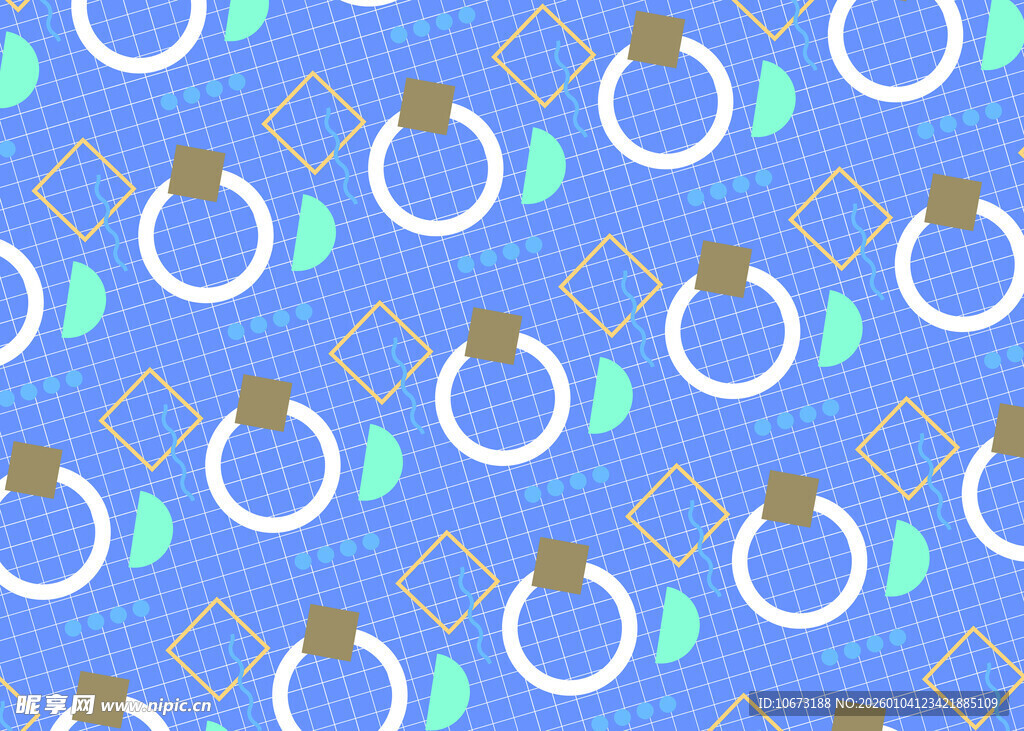 蓝色几何图案无缝背景