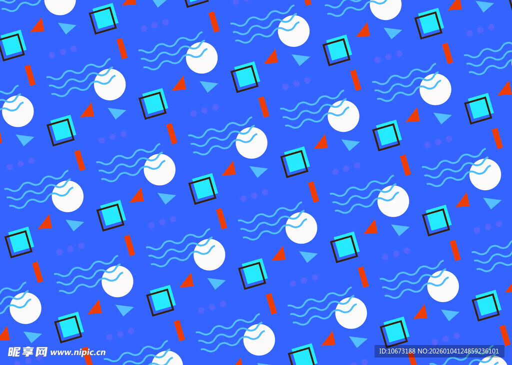 蓝色背景几何图案无缝纹理