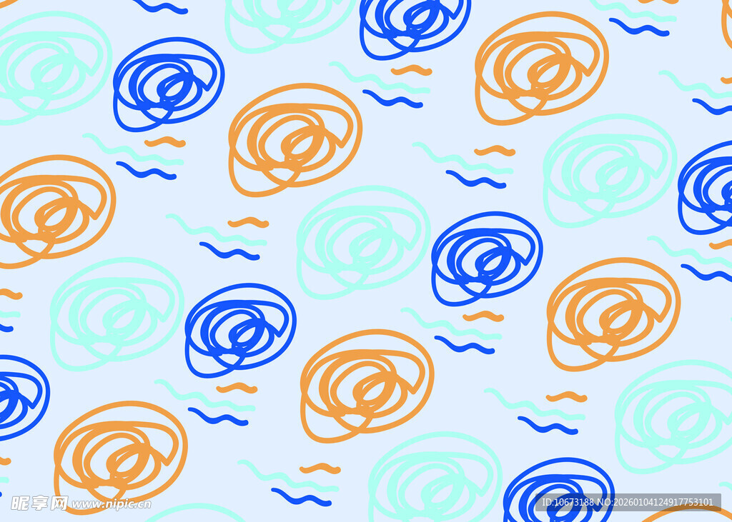 海洋风螺旋图案背景图