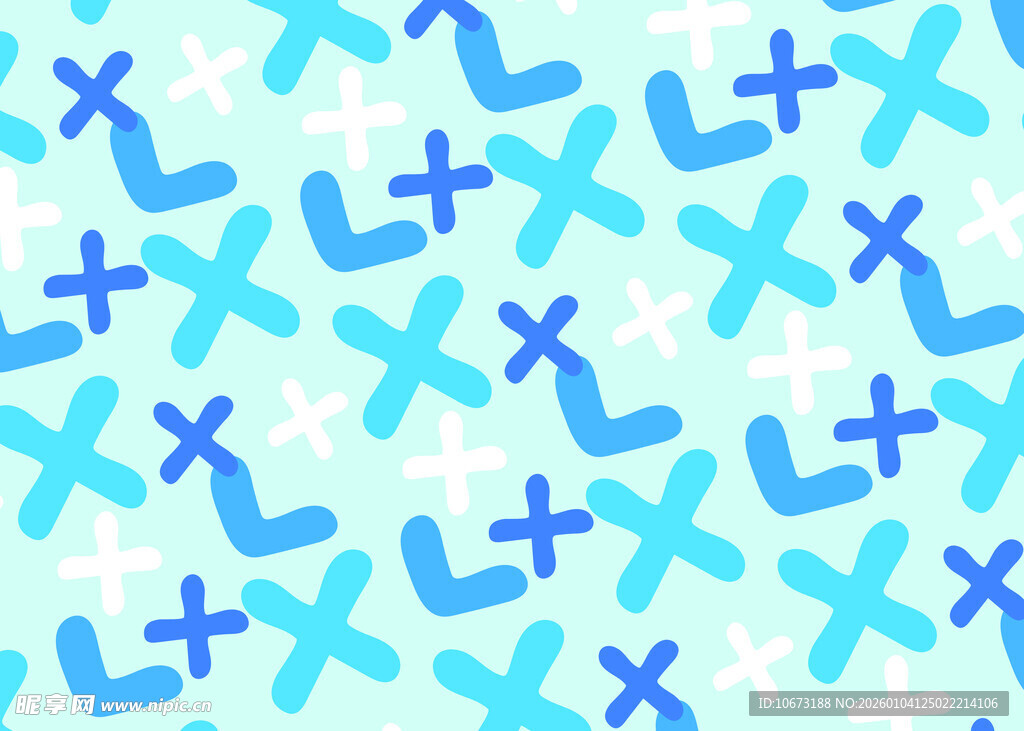 蓝绿交叉符号几何图案背景