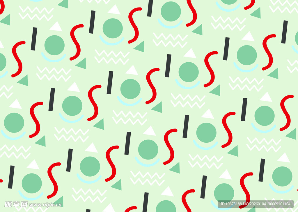 绿色底多彩图案装饰纹理