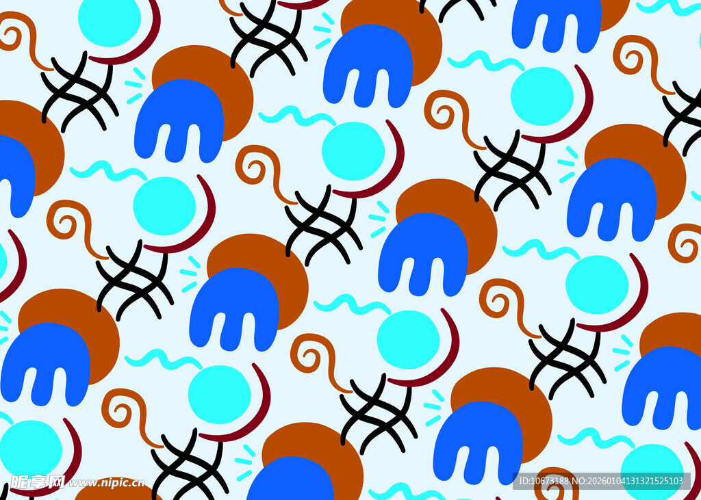 多彩卡通动物图案背景