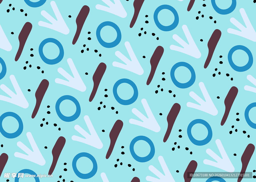 蓝底几何图案无缝背景