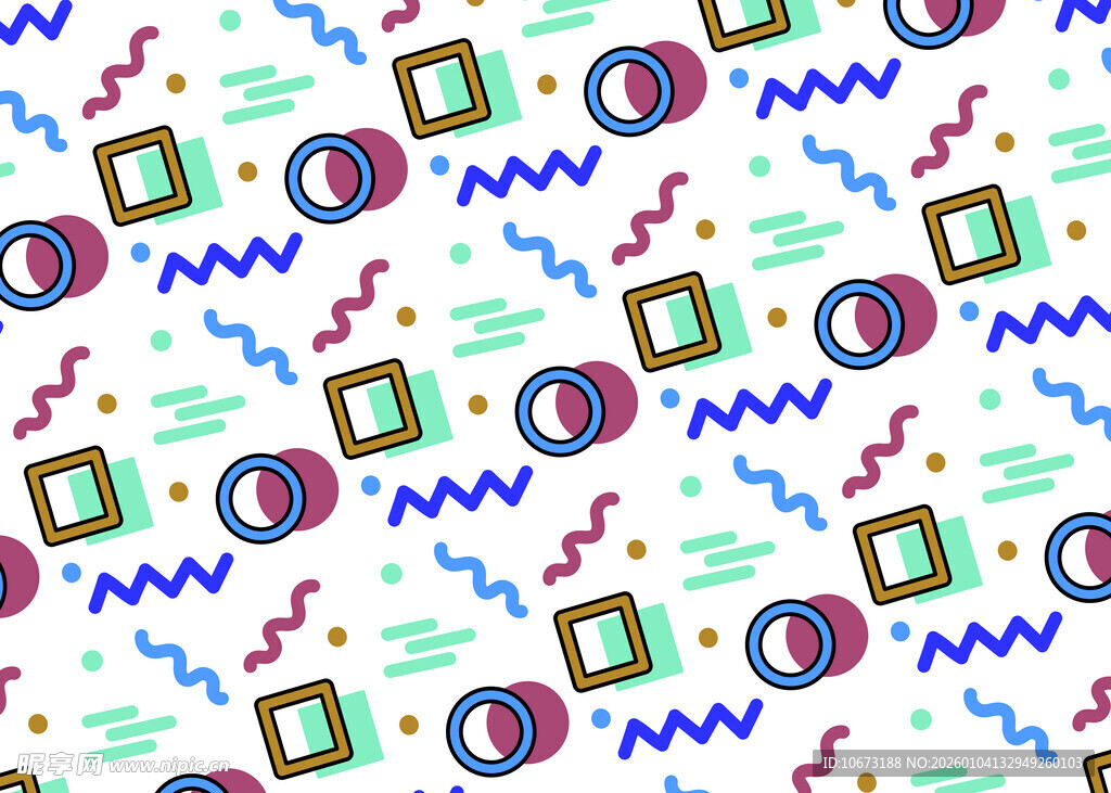 多彩数码元素无缝图案