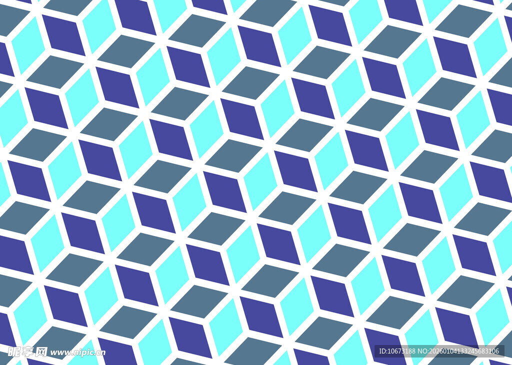 蓝绿几何立体图案背景