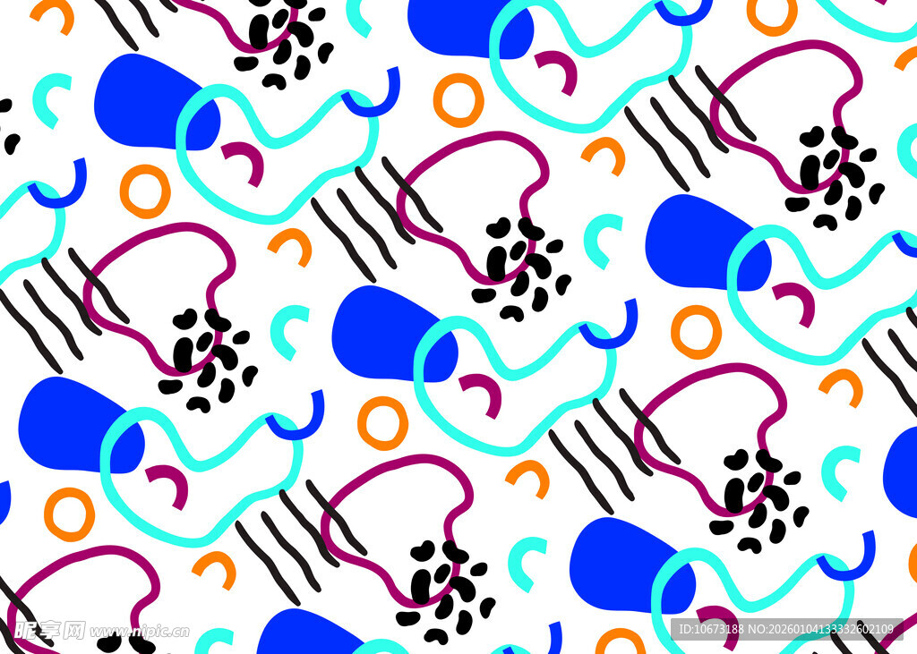 多彩几何音乐元素图案