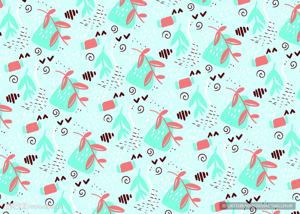 清新几何图案无缝背景图