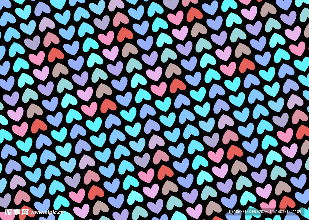 多彩心形图案纹理背景