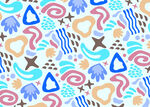 海洋元素卡通无缝图案