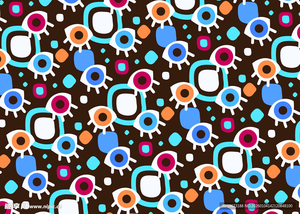 多彩骷髅图案无缝背景