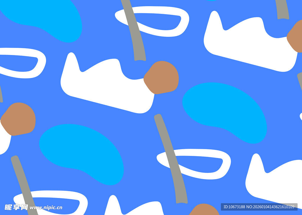 蓝色背景卡通餐具图案