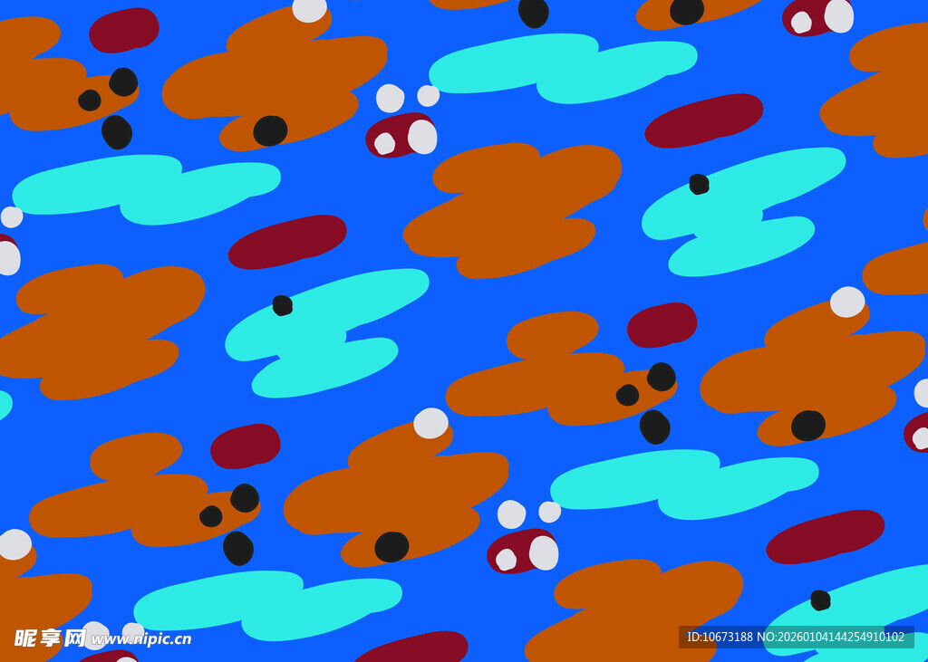 多彩卡通风格动物图案背景