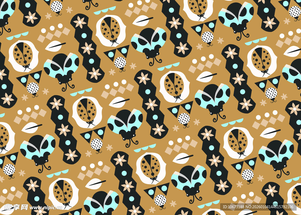 复古风动物图案印花布料