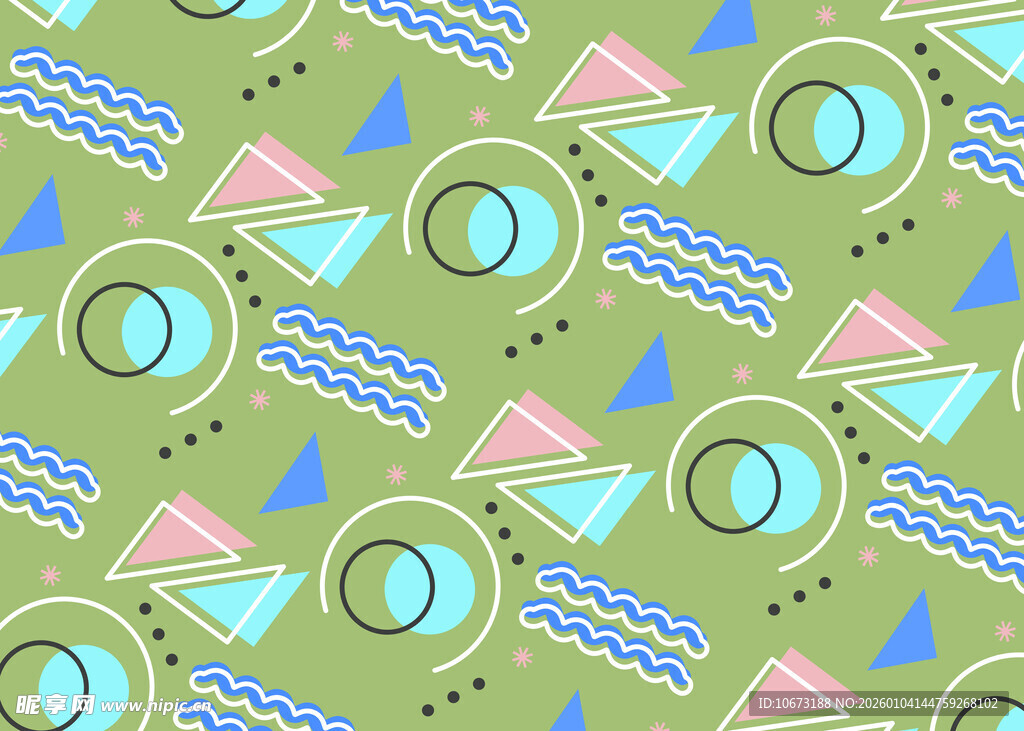 几何图案绿色背景纹理