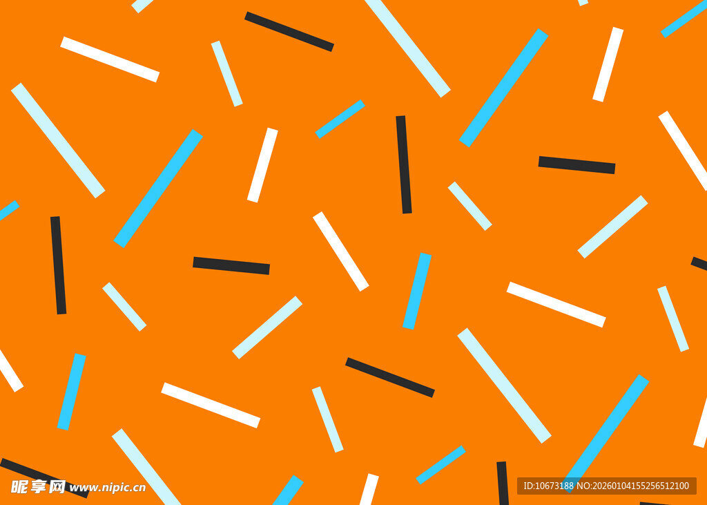 橙色背景多彩线条图案