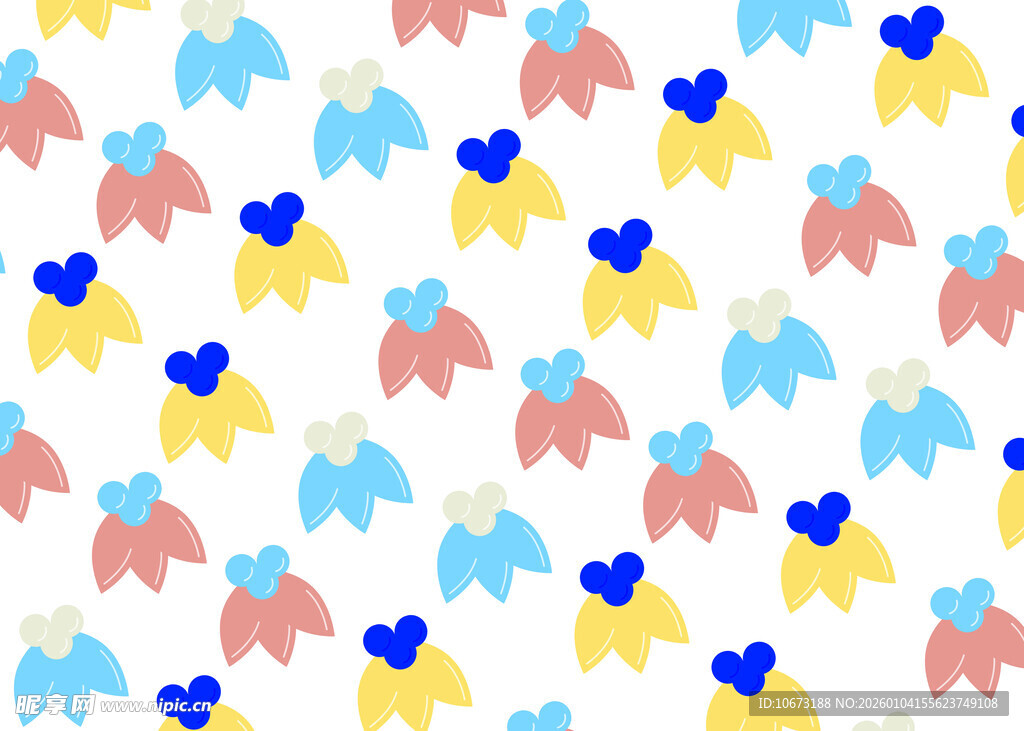 可爱动物爱心图案背景