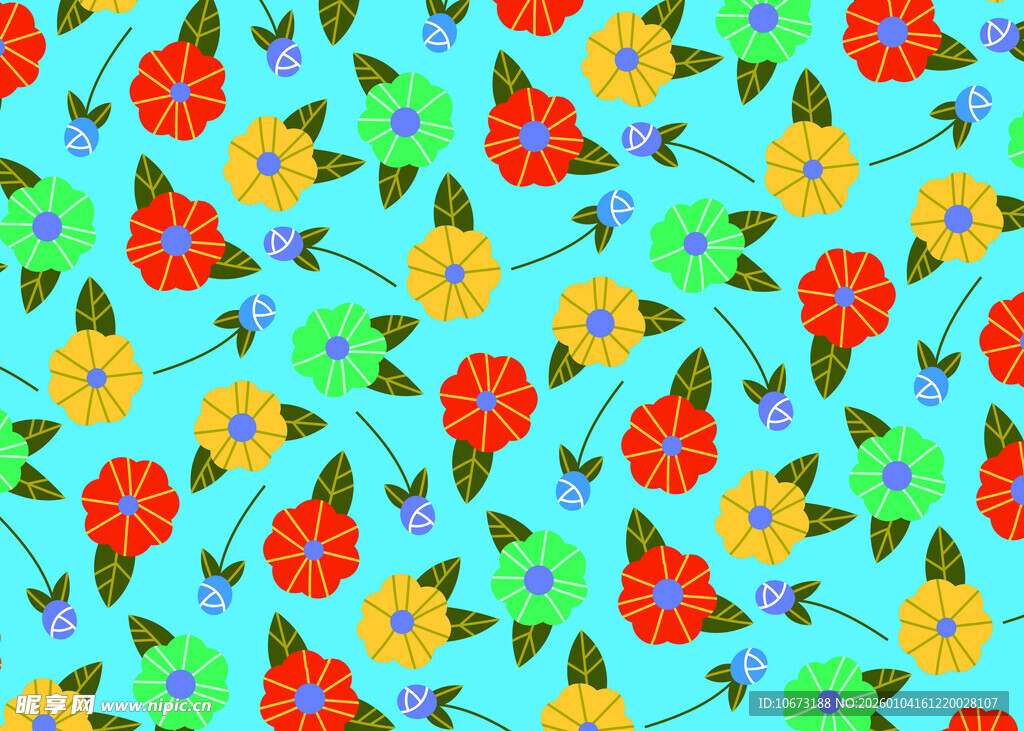 多彩花卉图案背景