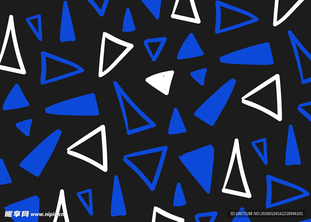 蓝白黑几何三角图案背景