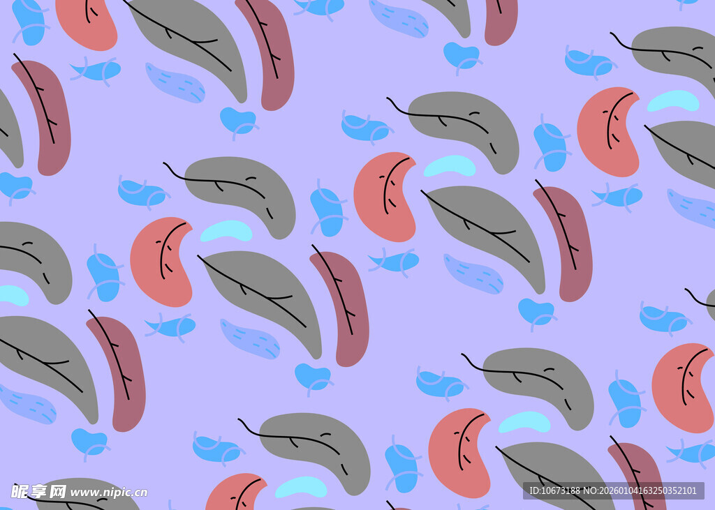 蓝底果蔬图案纹理设计