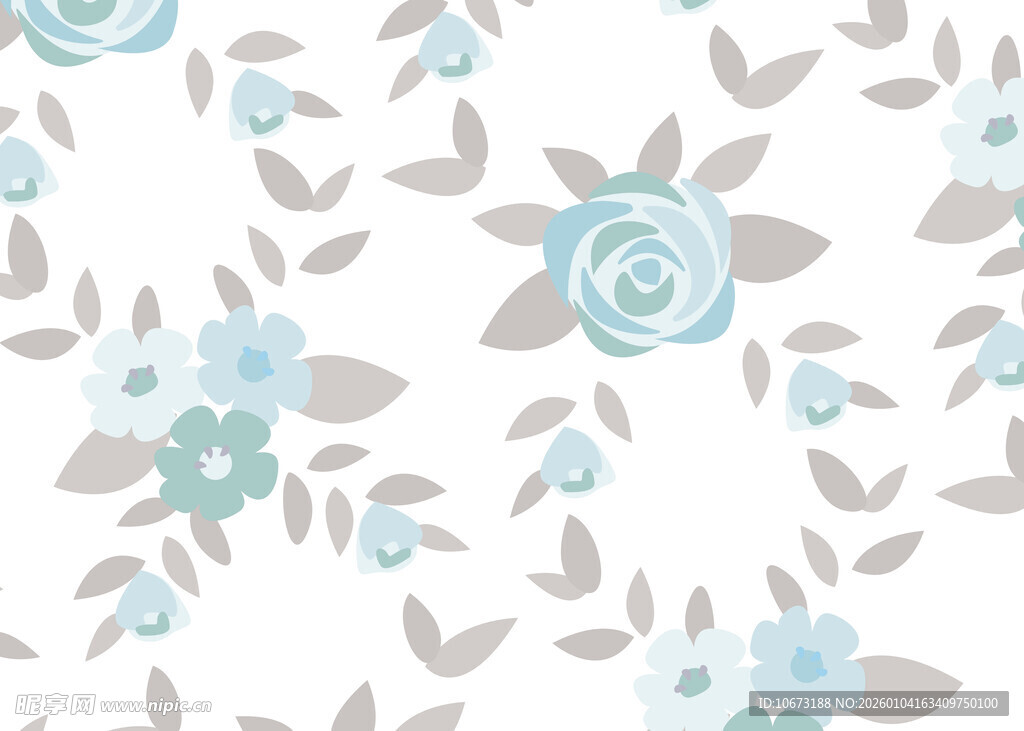 蓝灰花卉图案背景