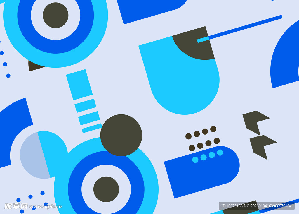 蓝白几何抽象图案设计