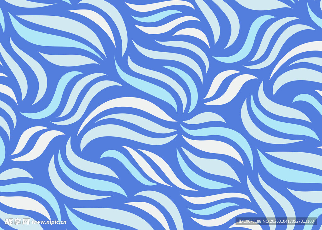 蓝白波浪纹抽象图案背景