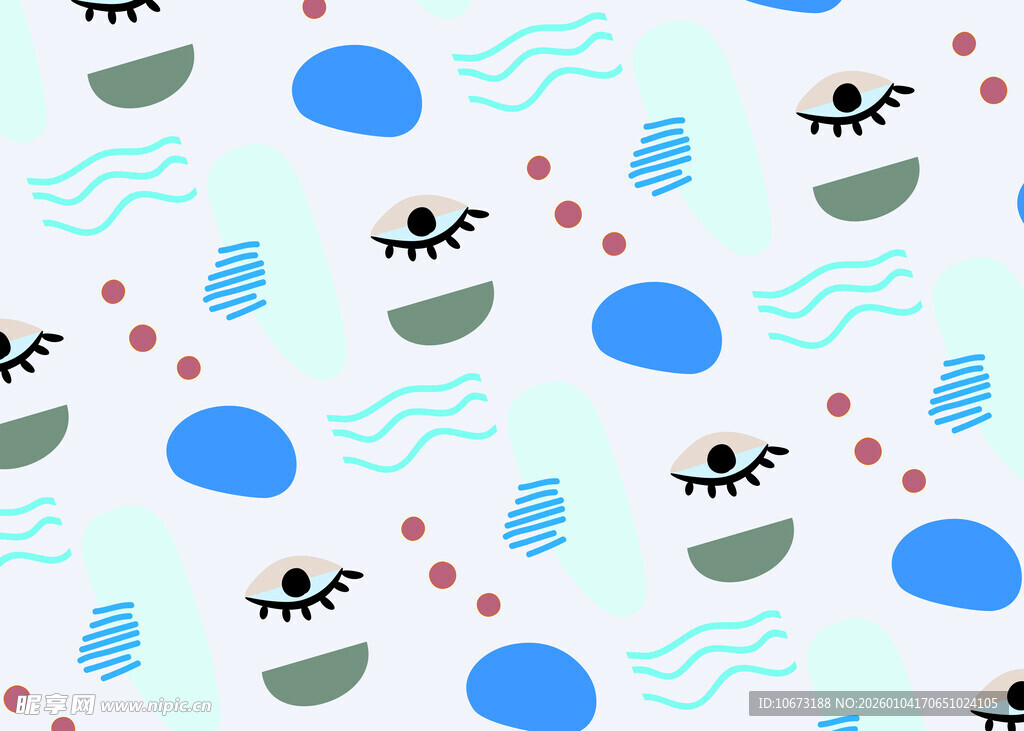 夏日清新小船蜻蜓图案