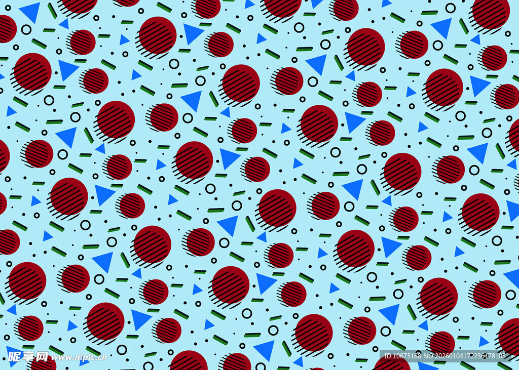 红蓝圆点几何图案背景