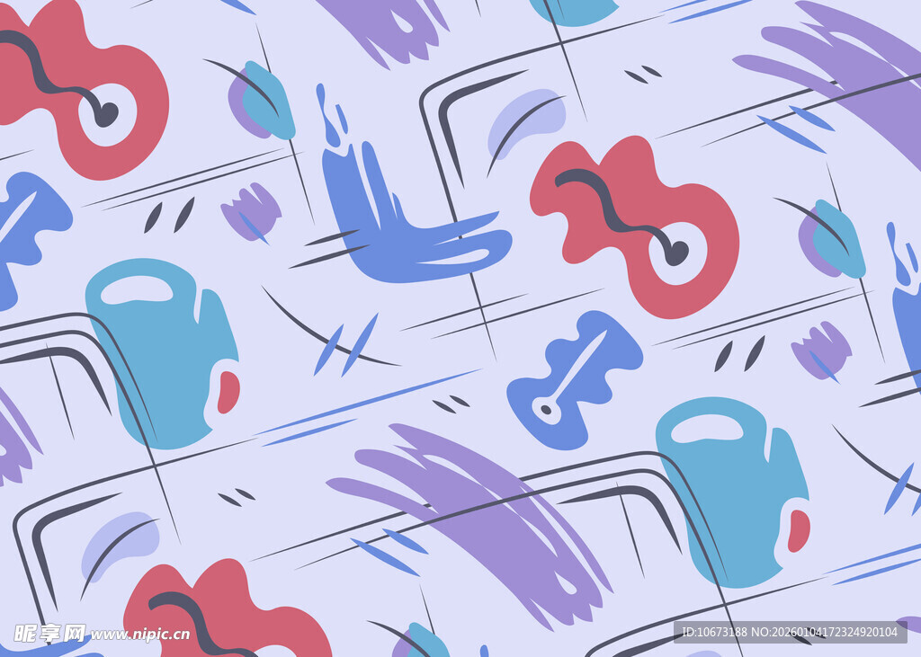 多彩手绘风图案设计元素