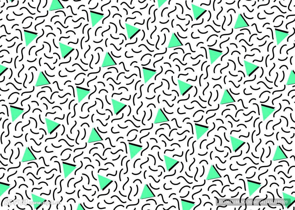 几何绿植图案背景纹理