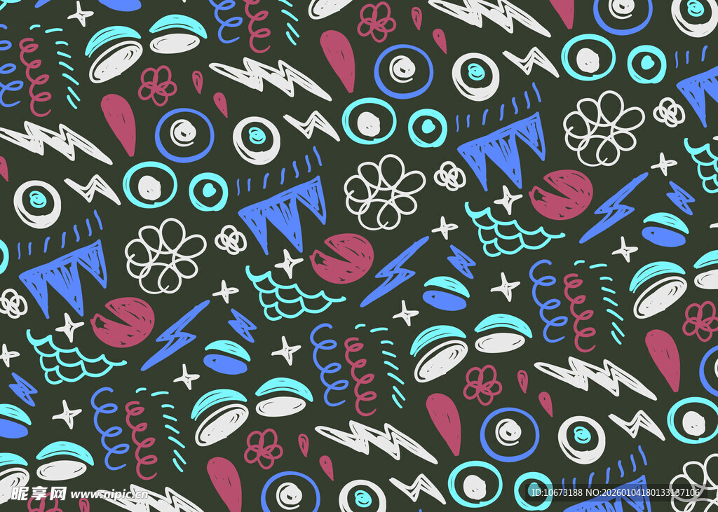 多彩几何图案无缝背景