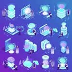 科技办公场景插画