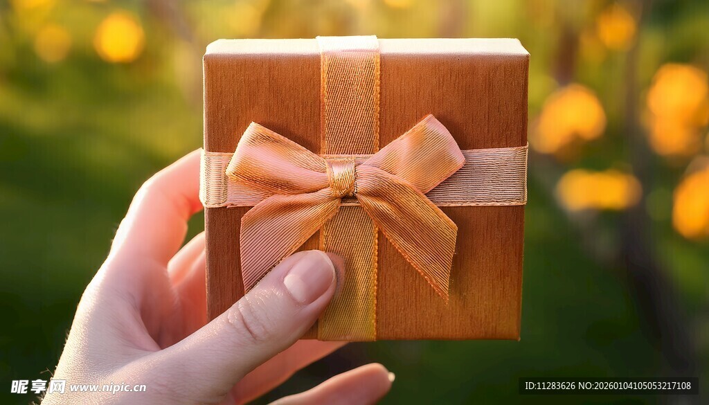 手持精美礼品盒