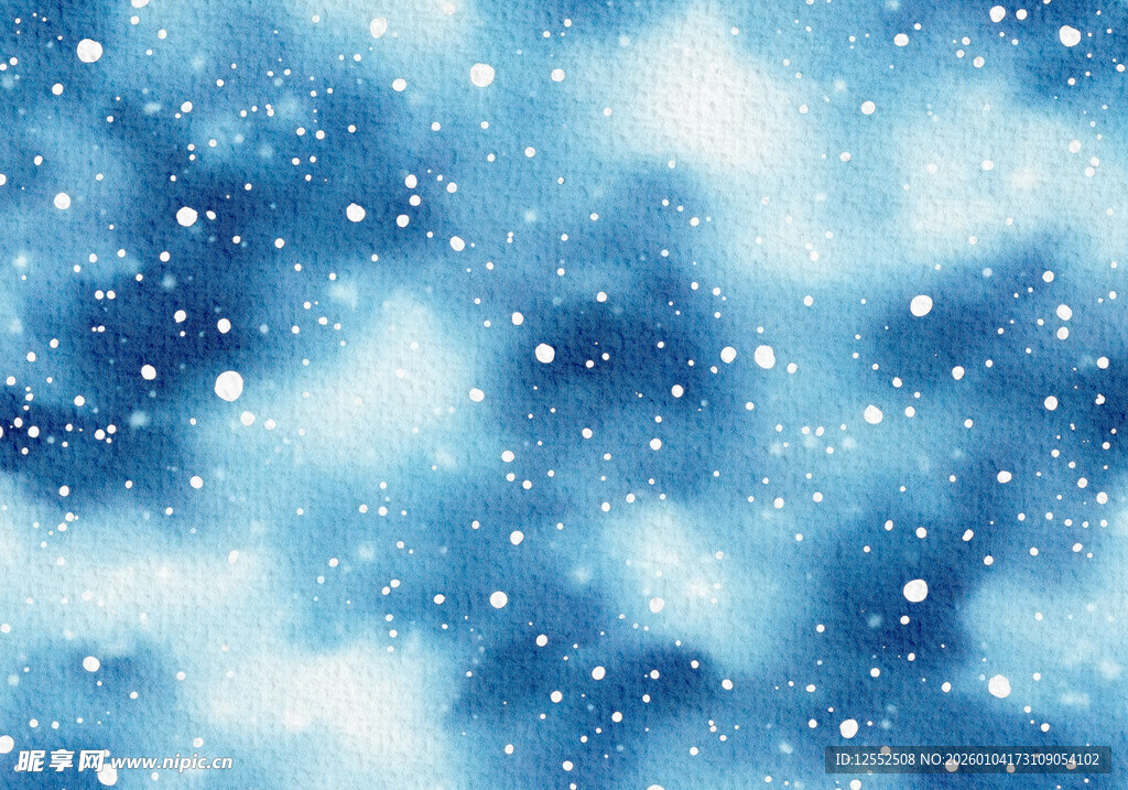 梦幻蓝色雪花背景图