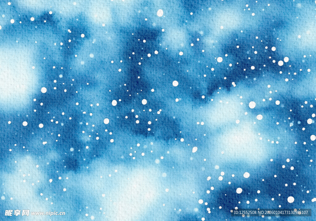 梦幻蓝色雪花背景图