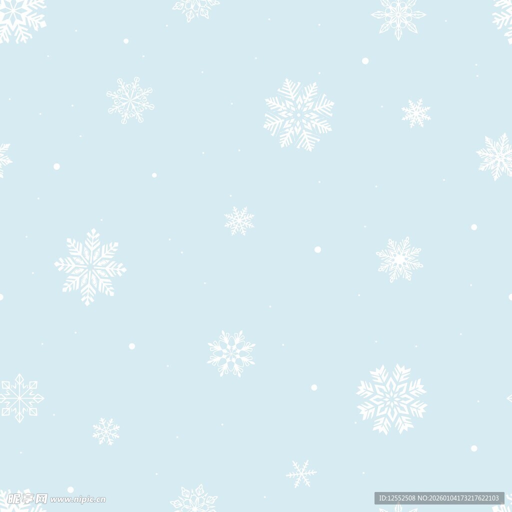 浅蓝色雪花背景图案