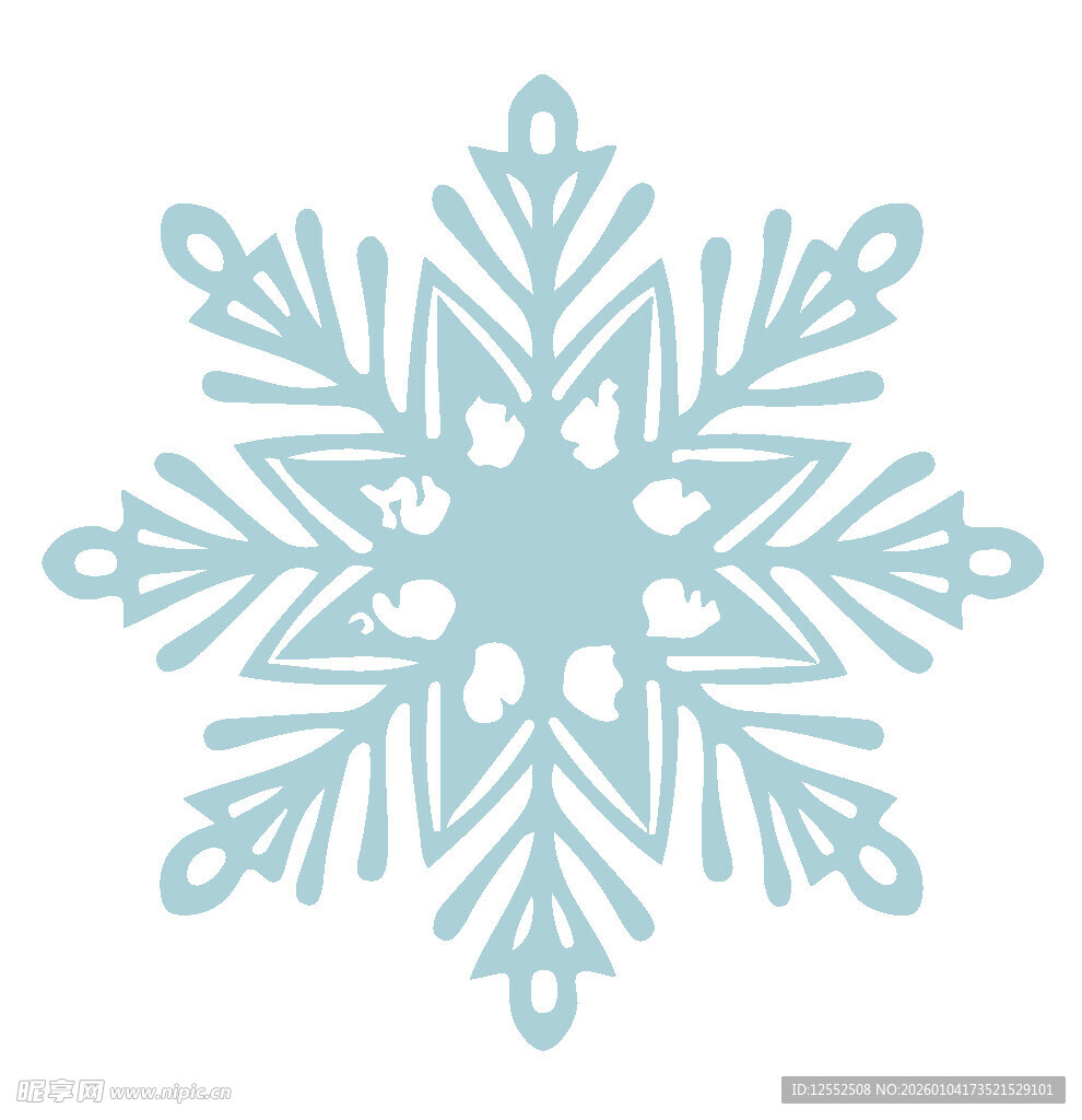 浅蓝色精致雪花图案