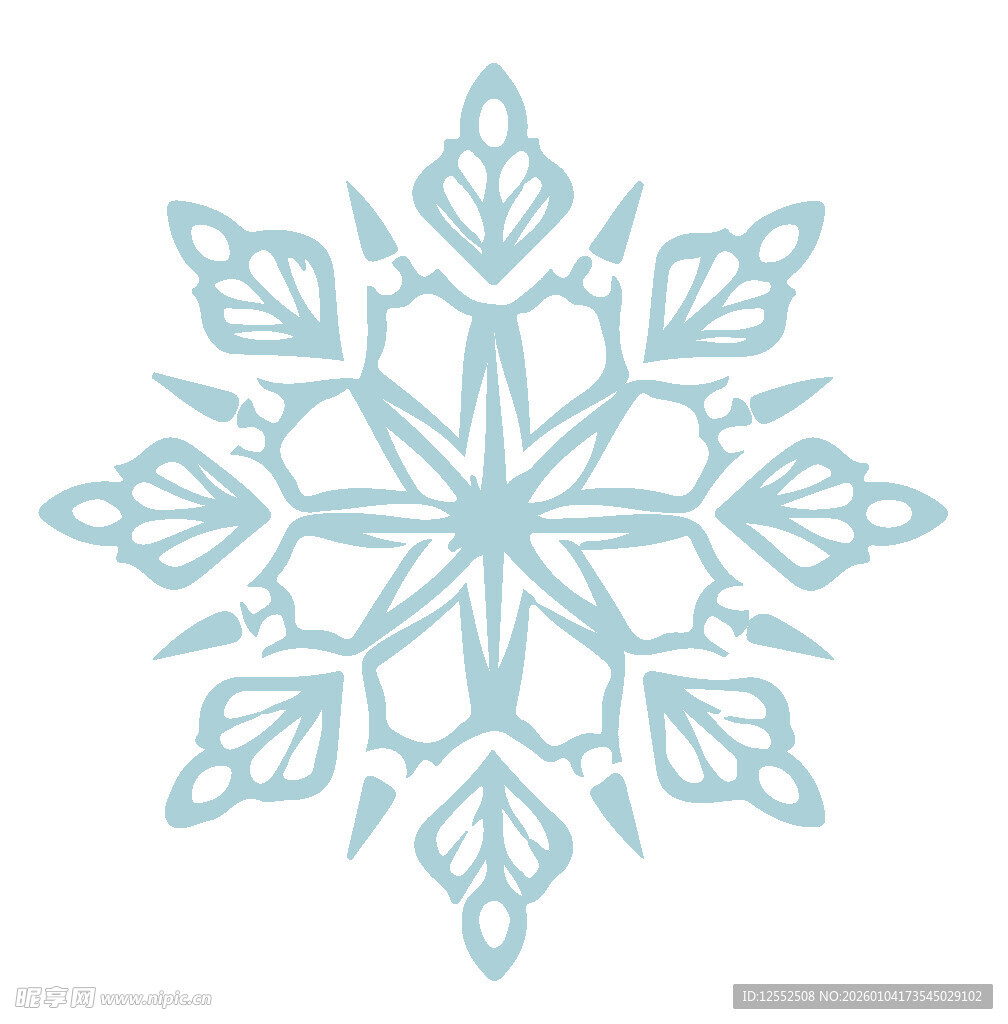 浅蓝色精致雪花图案