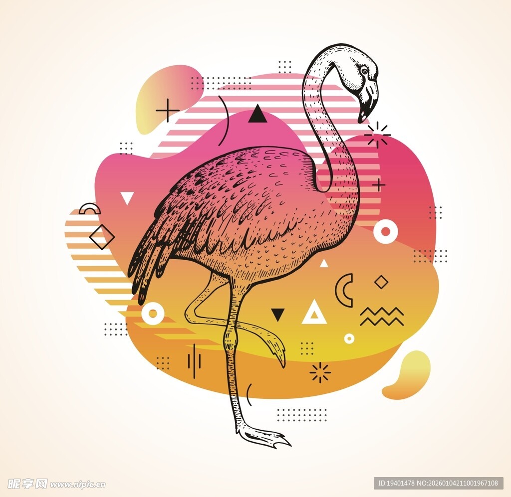 时尚鸭鸭日韩插画