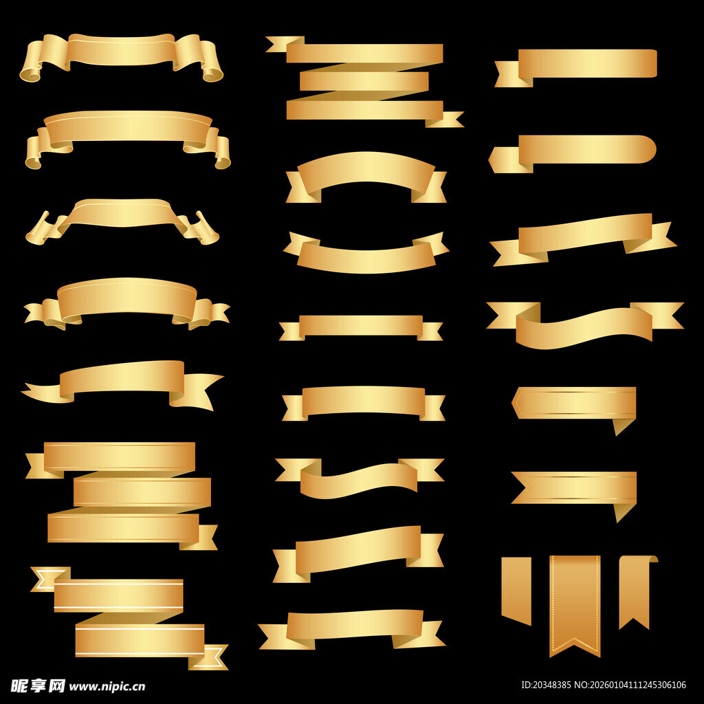 金色丝带横幅