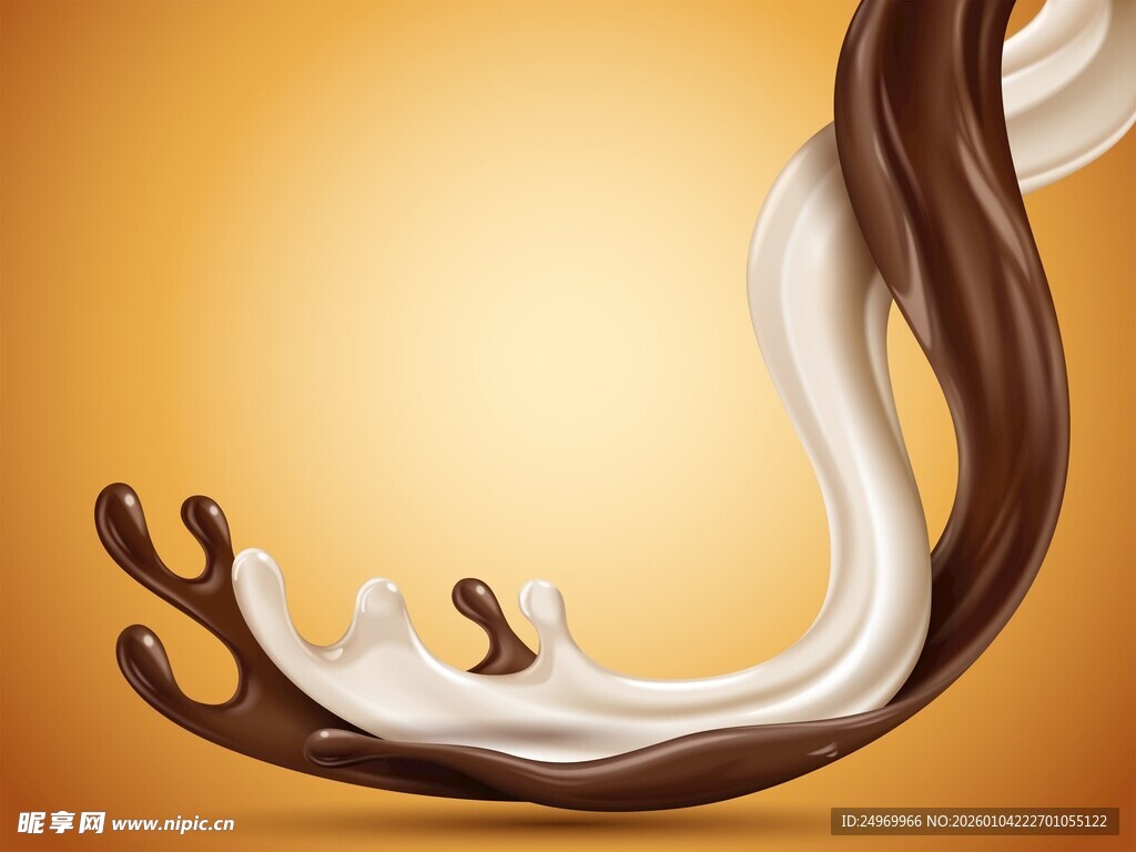 巧克力与牛奶交融瞬间
