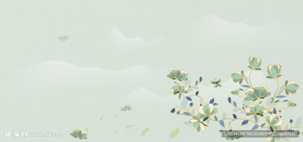 中国风 水墨 古风 山峦 云雾