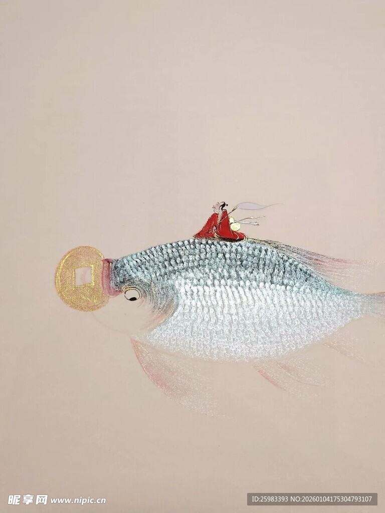 仙人骑鲤图