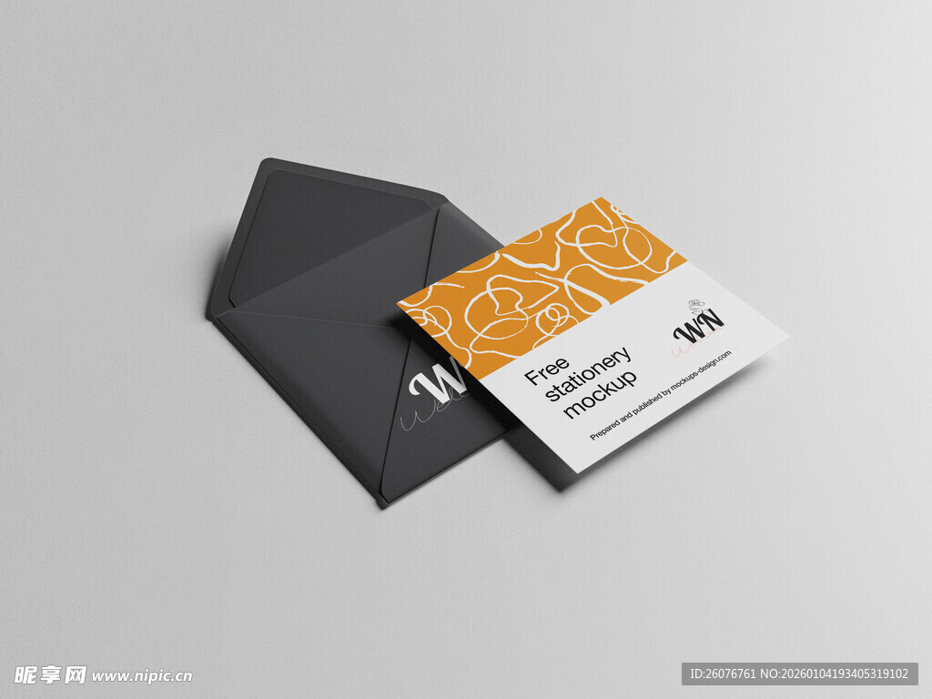 高档邀请函VI样机效果图 图片