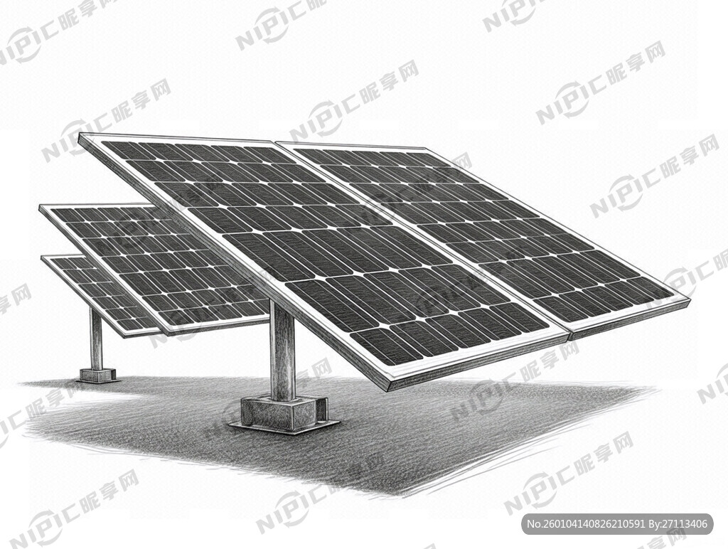 手绘光伏高清图片