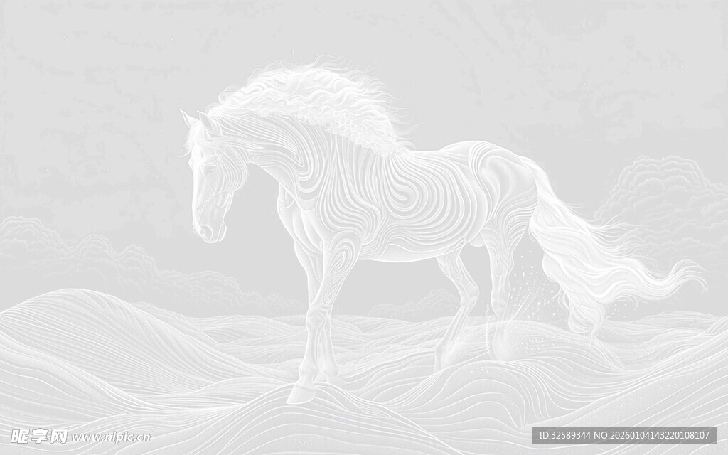 梦幻白马于缥缈之境