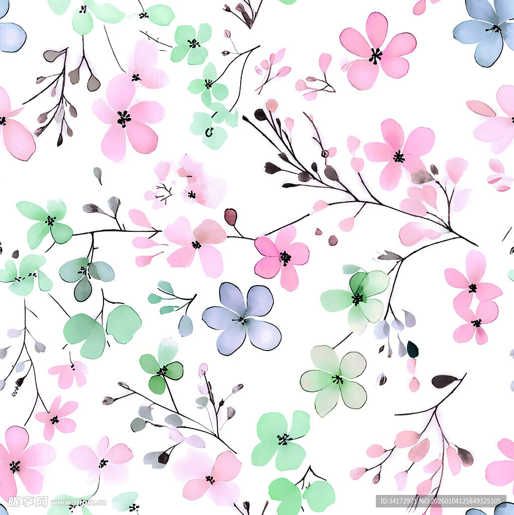 清新花卉图案背景