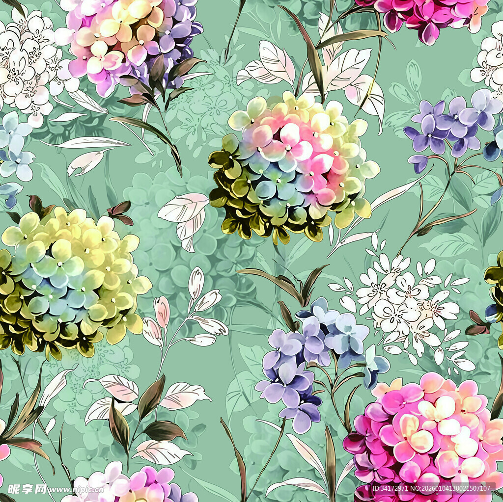 清新花卉图案背景图